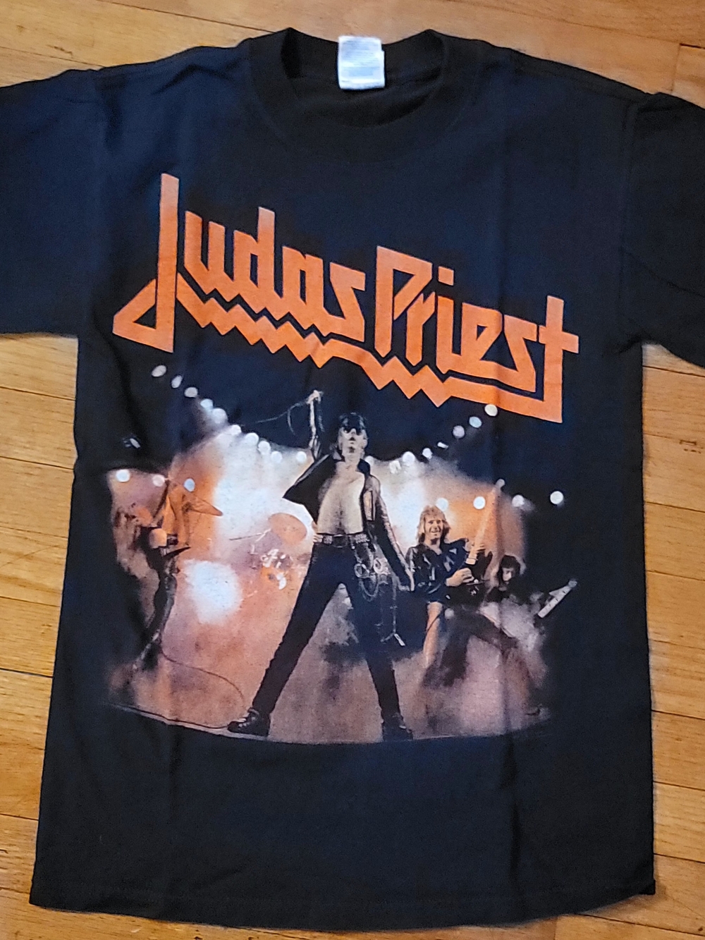 Gildan Black Kids Tee with Orange Judas Priest Graphic